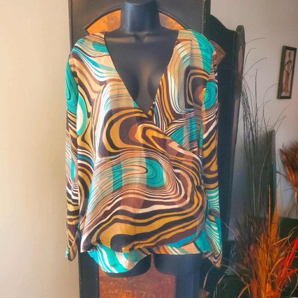 3/$15 Beautiful Angee wrap blouse